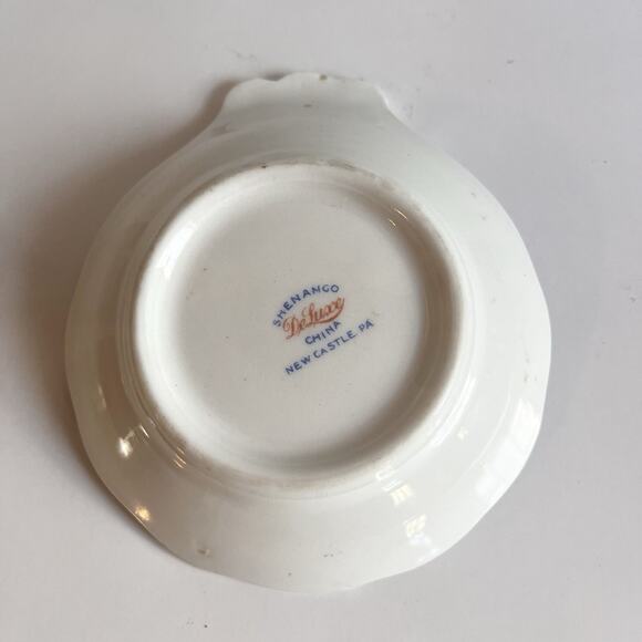 Vintage Shenango Deluxe China Bowl Dish With Chinese Vase And Floral Pattern - Picture 4 of 9